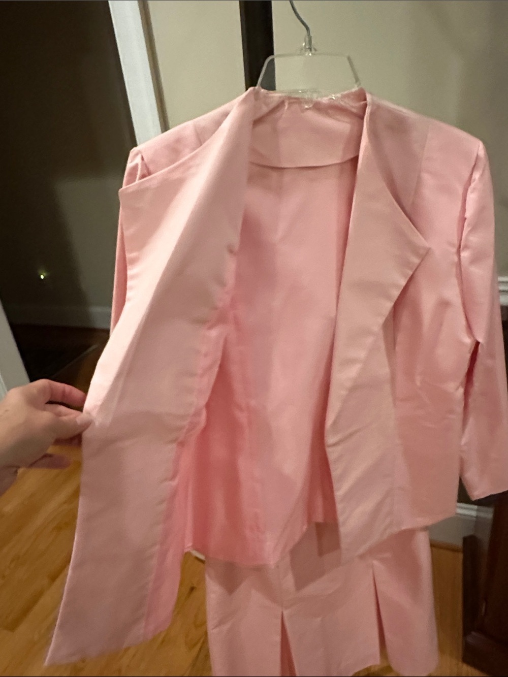 Women's Pink Blazer & Skirt Suit - Classic Two-Piece Jacket Set - Picture 2 of 10